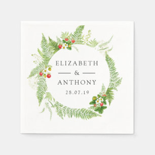 Hochzeit von Watercolor Forest Greenerity Serviette