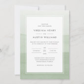 Hochzeit von Watercolor Green Foto Einladung (Vorderseite)