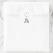 Hochzeit von Watercolor Green Irish Leaf Clover Runder Aufkleber (Tasche)