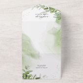 Hochzeit von Watercolor Greenerity Foliage All In One Einladung (Außenbereich)