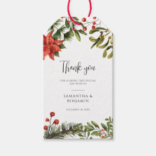 Hochzeit von Watercolor Greenery Berries Geschenkanhänger