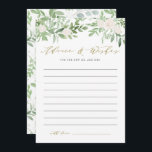 Hochzeit von Watercolor, Grün und Weiße Blume Hinweiskarte<br><div class="desc">Mit dieser skurrilen Hochzeitsratenkarte geben Sie den Neuvermählten Rat und Wünsche. Es zeigt Aquarellbilder von grünen und weißen Blume mit dem entsprechenden botanischen Muster. Diese Grün-Tipp und Wunschkarte ist perfekt für Frühjahr- und Winterhochzeiten.</div>