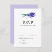 Hochzeit von Watercolor Lavender Floral Bouquet RSVP Karte (Vorne/Hinten)