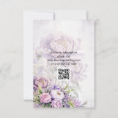 Hochzeit von Watercolor Lavender Peony RSVP Karte (Rückseite)