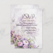Hochzeit von Watercolor Lavender Peony RSVP Karte (Vorne/Hinten)