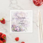 Hochzeit von Watercolor Lavender Peony Serviette (Beispiel)