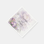 Hochzeit von Watercolor Lavender Peony Serviette (Ecke)