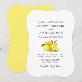 Hochzeit von Watercolor Lemons Einladung
