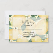 Hochzeit von Watercolor Lemons RSVP Karte (Vorderseite)