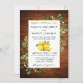 Hochzeit von Watercolor Lemons Wood Greenerity Einladung (Vorderseite)