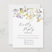 Hochzeit von Watercolor Lilac RSVP Karte (Vorderseite)