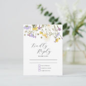Hochzeit von Watercolor Lilac RSVP Karte (Stehend Vorderseite)