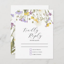 Hochzeit von Watercolor Lilac RSVP Karte