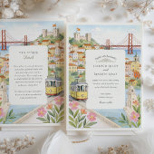 Hochzeit von Watercolor Lissabon Einladung