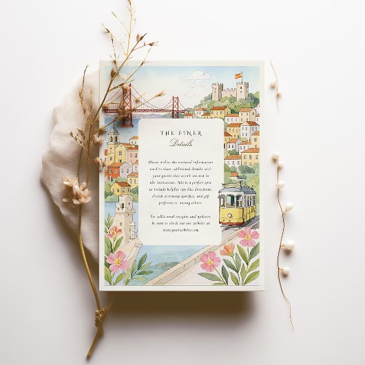 Hochzeit von Watercolor Lissabon Einladung