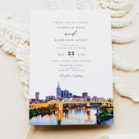 Hochzeit von Watercolor Nashville Tennessee Skylin