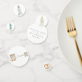 Hochzeit von Watercolor New York City Skyline Konfetti