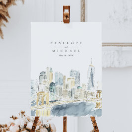 Hochzeit von Watercolor New York City Skyline Poster