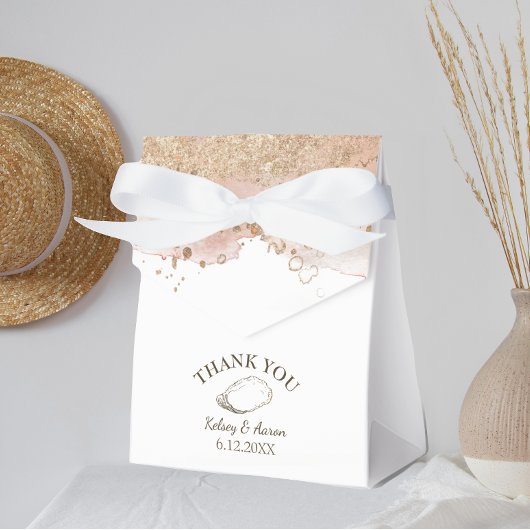 Hochzeit von Watercolor Oyster Pearl Beach Geschenkschachtel