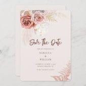 Hochzeit von Watercolor Pampas Grass Save The Date (Vorne/Hinten)