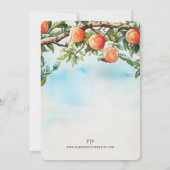 Hochzeit von Watercolor Peach City Einladung (Rückseite)