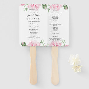 Hochzeit von Watercolor Pink Peony Floral Fächer