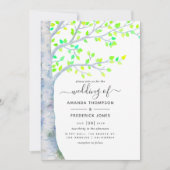 Hochzeit von Watercolor Spring Birch Tree Einladung (Vorderseite)
