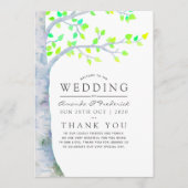 Hochzeit von Watercolor Spring Birch Tree Programm (Vorderseite)