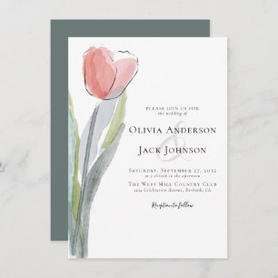 Hochzeit von Watercolor Tulip Einladung