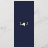 Hochzeit von Watercolor White Blume Green Kranz Menükarte (Rückseite)