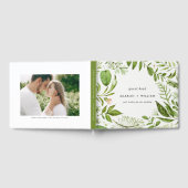 Hochzeit von Watercolor Wild Green Foliage Gästebuch (Voll)