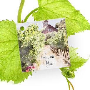 Hochzeit von Weinbergen und Rotem Barn Geschenkanhänger