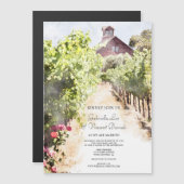 Hochzeit von Weinbergen und Rotem Barn Magneteinladung (Vorne/Hinten)