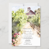 Hochzeit von Weinbergen und Rotem Barn Magneteinladung (Vorderseite)