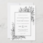 Hochzeit von Weiß und Schwarz Einladung (Vorderseite)