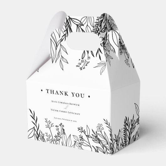 Hochzeit von Weiß und Schwarz Geschenkschachtel (Vorderseite)