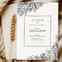 Hochzeit von Weiß und Schwarz Save The Date