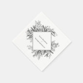 Hochzeit von Weiß und Schwarz Serviette (Ecke)