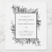 Hochzeit von Weiß und Schwarz Weinetikett (Einzelnes Label)