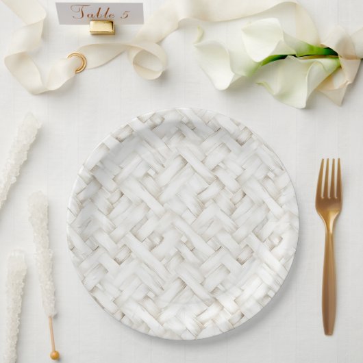 Hochzeit von weißem Korbflecht Pappteller (Hochzeit)