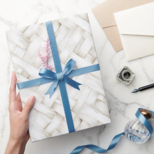 Hochzeit von weißem Korbgeflecht Geschenkpapier