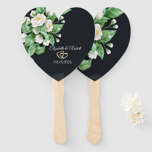 Hochzeit von weißen Blume Fächer (Vorne und Hinten)