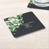 Hochzeit von weißen Blume Rechteckiger Pappuntersetzer (angewinkelt)