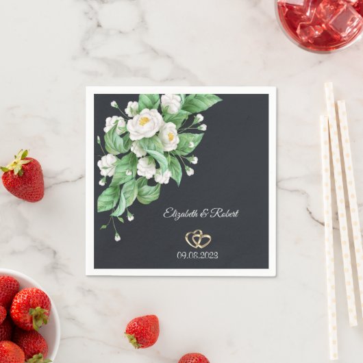 Hochzeit von weißen Blume Serviette (Beispiel)