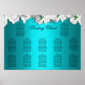 Hochzeit von weißen Rosen und Aqua Floral Poster (Vorne)