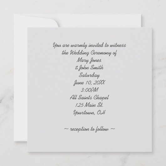 Hochzeit von weißen Tulips und Daisy auf der Bibel Einladung (Rückseite)