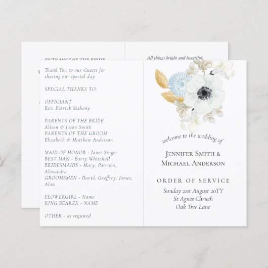 Hochzeit von weißer Goldblume (Vorne/Hinten)