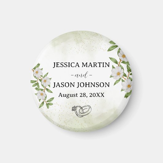 Hochzeit von weißer grüner Wasserfarbe Magnet (Vorne)