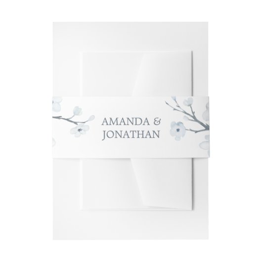 Hochzeit von Weißkirschblüten Einladungsbanderole (Vorderseite Beispiel)