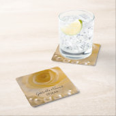 Hochzeit von Weißrosen und Perlen Rechteckiger Pappuntersetzer (Vor Ort)